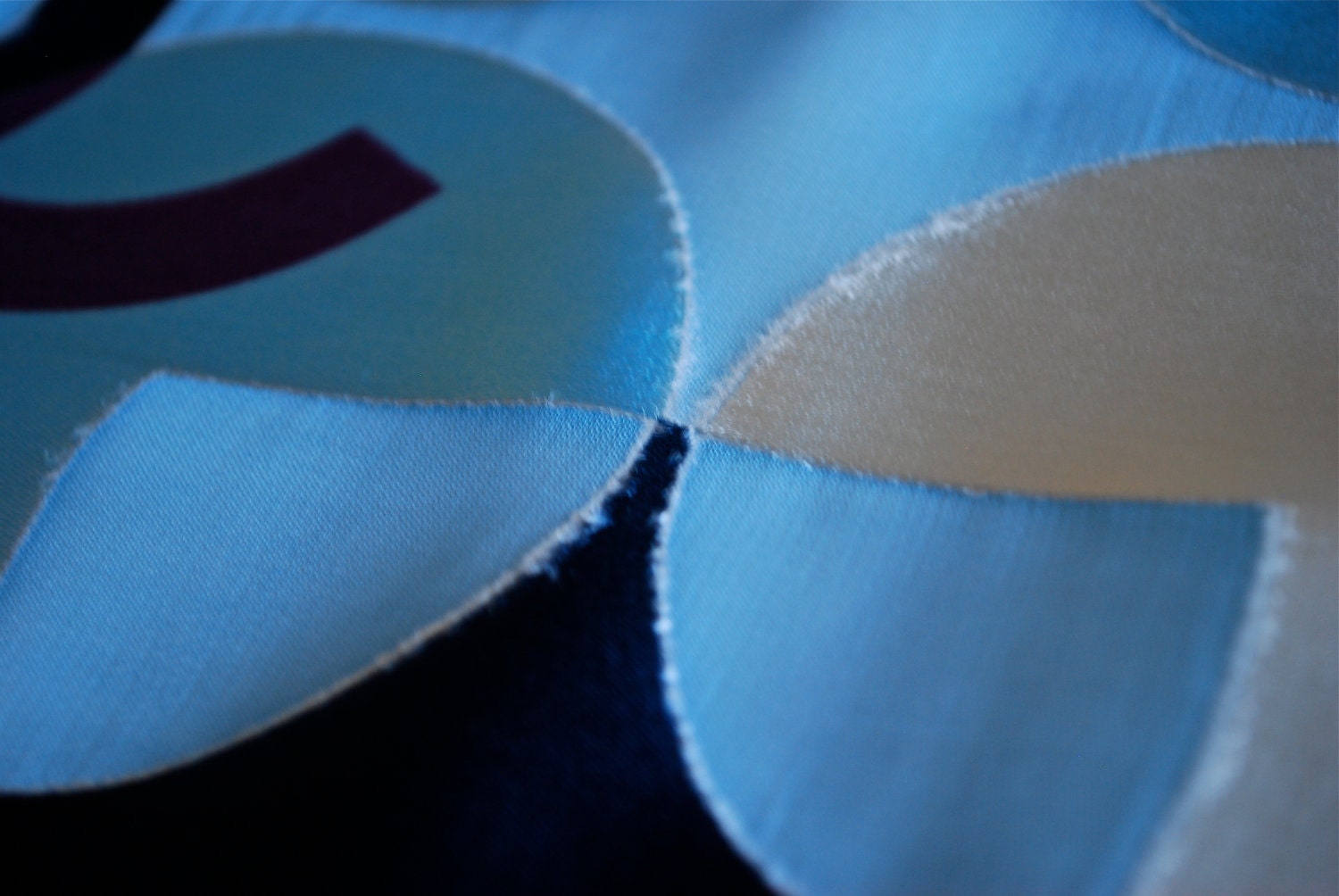 Vintage CHANEL Silk blend Scarf in Navy and Powder Blue
