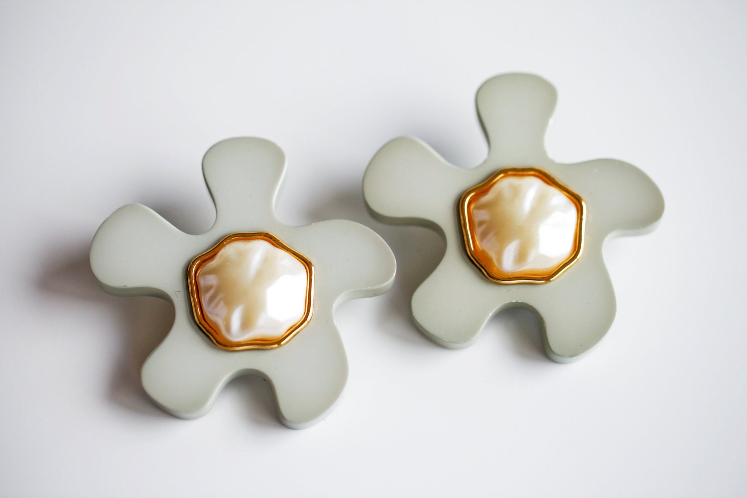 1980s CHANEL Lucite Puzzle Earrings