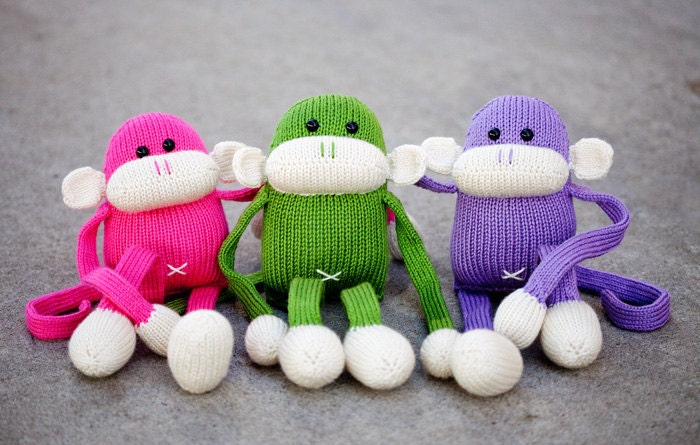Knit Monkey Stuffed Animal Toy: Jerry the Amigurumi Monkey