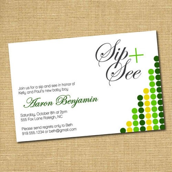On The Dot Printable Baby Boy Sip and See by joansheart on Etsy
