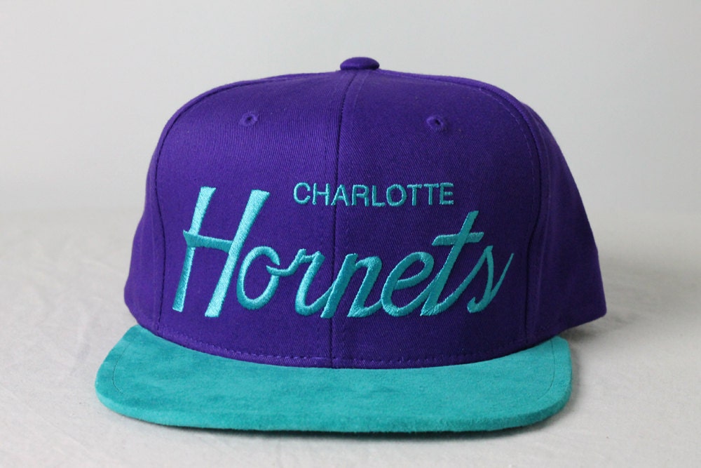 Custom Charlotte Hornets Strapback -- Teal Suede Brim