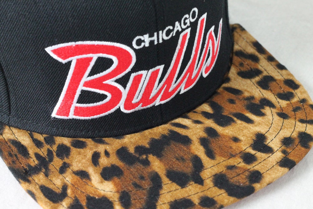 Custom Chicago Bulls Snapback -- Cheetah Print Bill