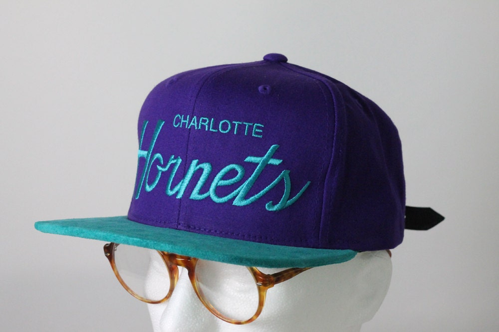 Custom Charlotte Hornets Strapback -- Teal Suede Brim