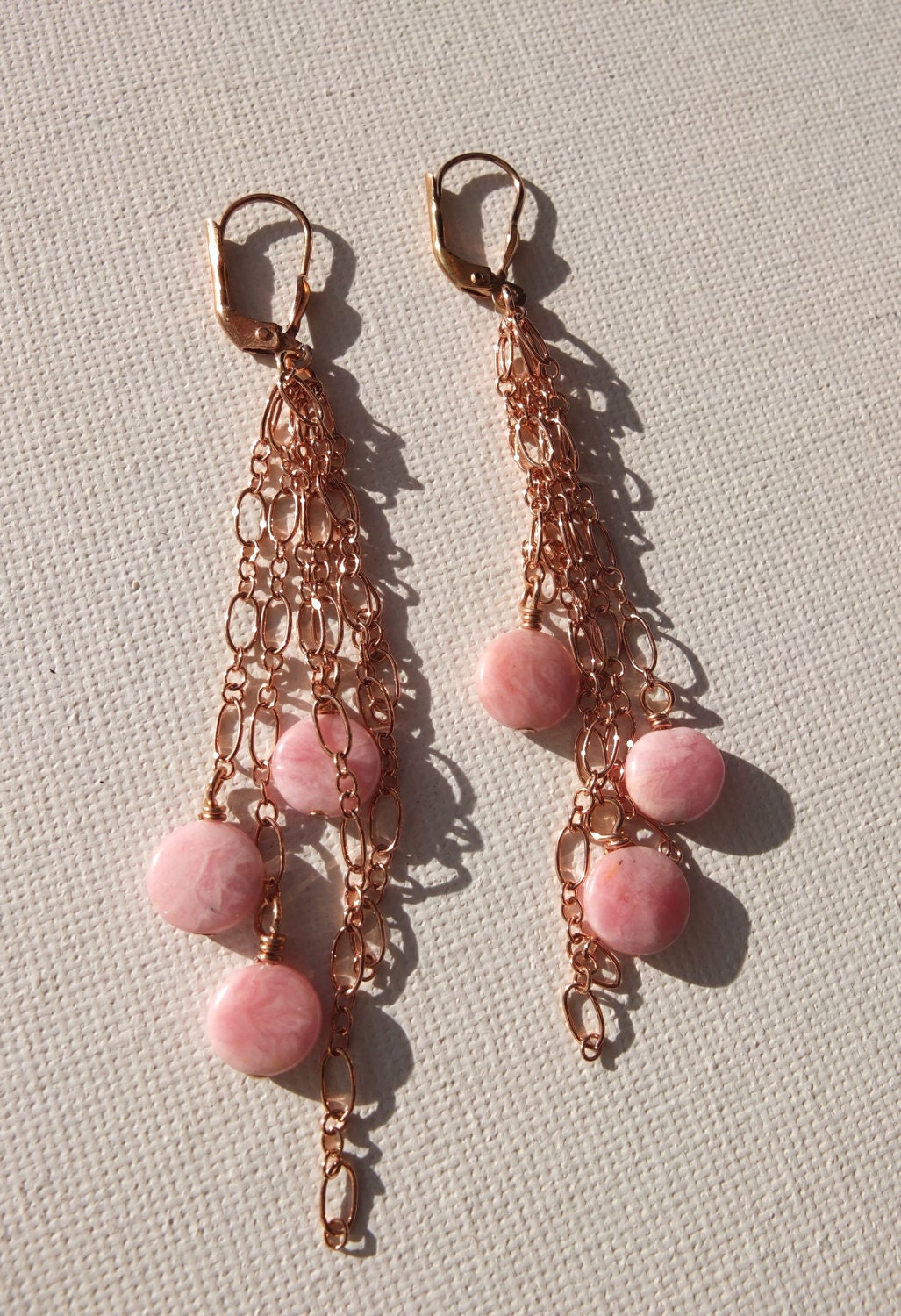 Rose Gold Vermeil and Rhodolite Earrings