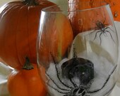 REDUCED PRICE-  Scary Spider Hurricane Apothecary Jar or Votive
