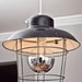 Salvaged Black Industrial Light with Cage