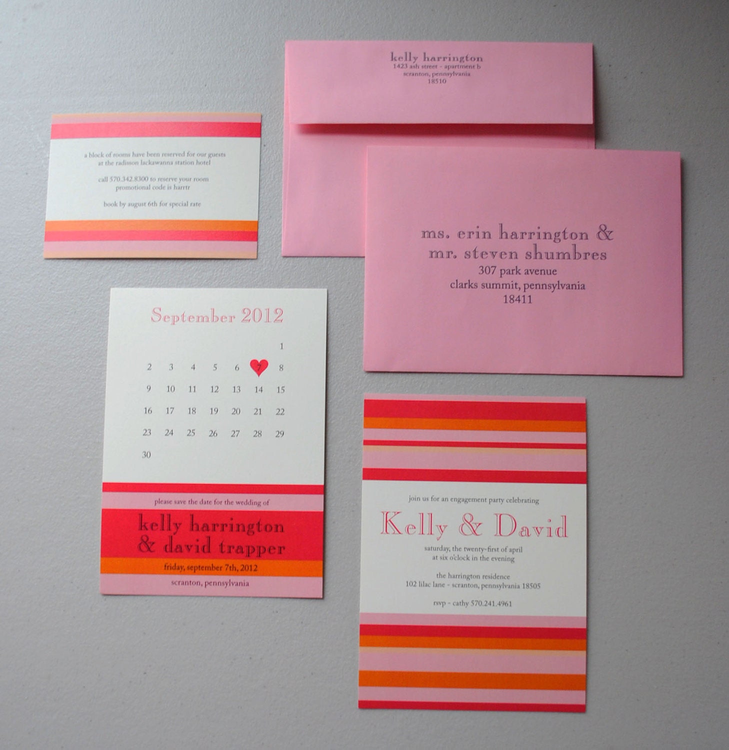 Custom Stripes Save the Date Set - Deposit