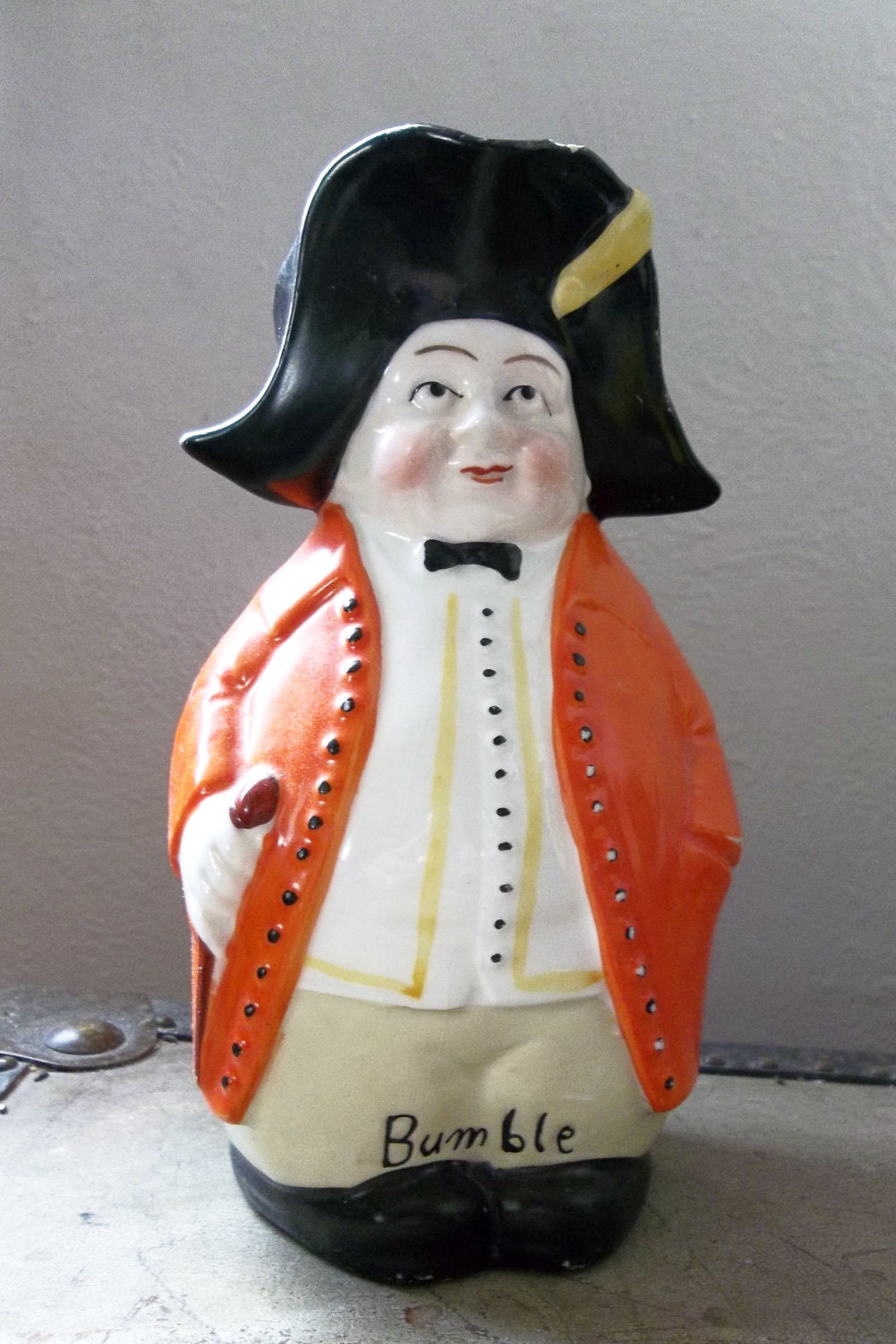 Large Antique Porcelain Toby Pitcher/Jug -Dickens Bumble GERMANY RARE