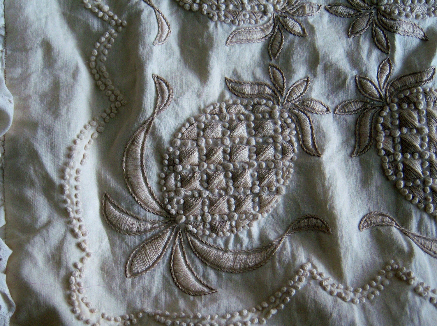Almost Finished Needlepint Pineapple Throw Pillow