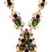 RESERVED Vintage JULIANA D & E Book Piece Watermelon Heliotrope Rhinestone Scrollwork NECKLACE