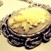 Grey and Cream Floral Cameo Necklace
