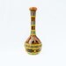 RESERVED FOR LINDA - Hip 70s Genie Decanter Amber Glass Colorful Plastic Woven Wicker