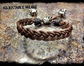 Adjustable mini paracord skull weave bracelet