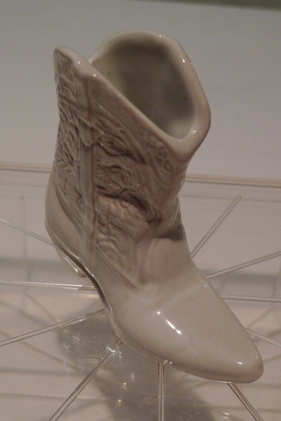 Frankoma Pottery Cowboy Boot Vase Ceramic by plattermatter2