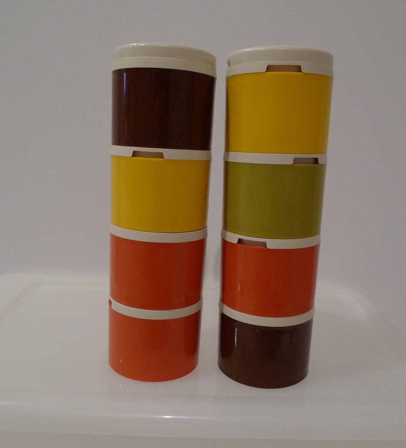 Vintage Tupperware Tumblers 873 Harvest Colors by plattermatter2