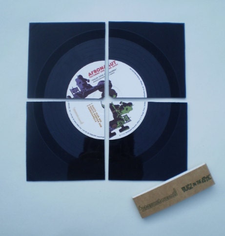 Custom made Vinyl Record 4 Piece Coaster Set