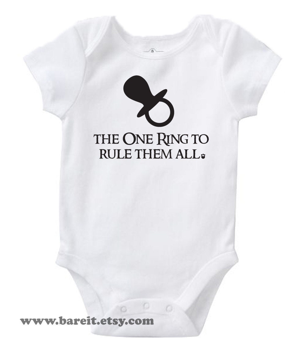 The One Ring To Rule Them All Inspired By Lord of the Rings Cute Geek/Nerd Funny Humor Baby Onesie Size 3,6,12,18,24 month Color White