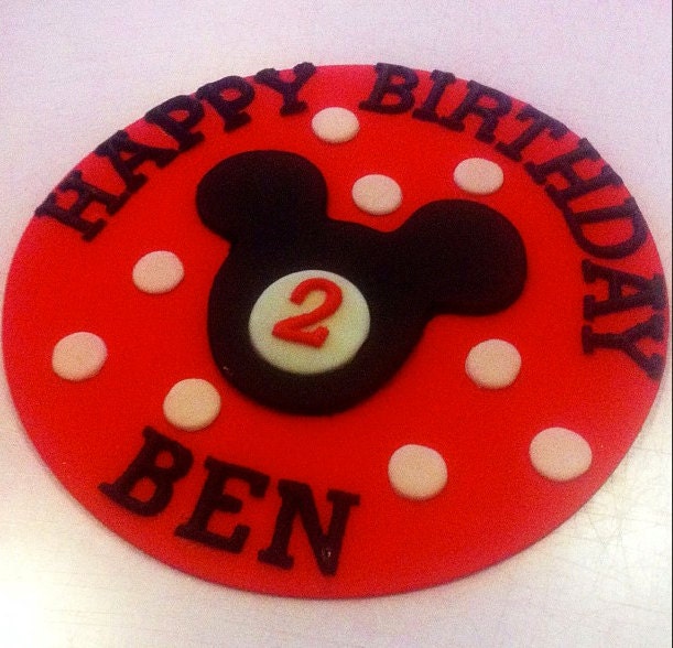 Mickey Mouse Fondant Cake Topper