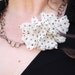 Lovely Crepe Georgette Rosette and Vintage Brass Chain Necklace