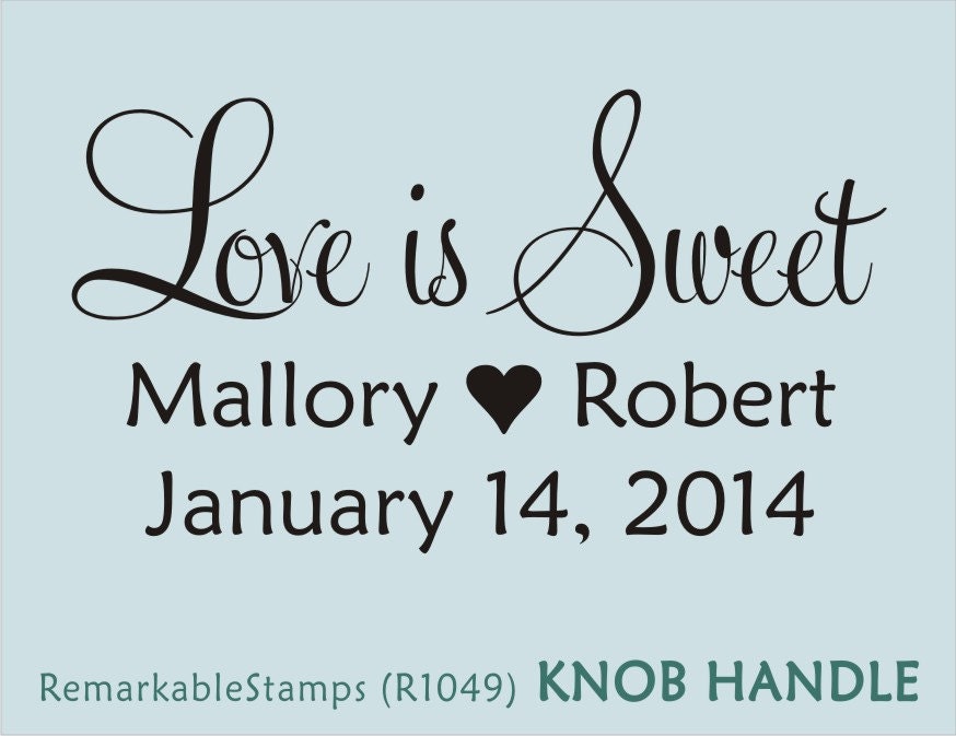 Love is Sweet - Custom Wedding Treat Bag Sack - Etsy Design (R1049) - Custom Knob Handle