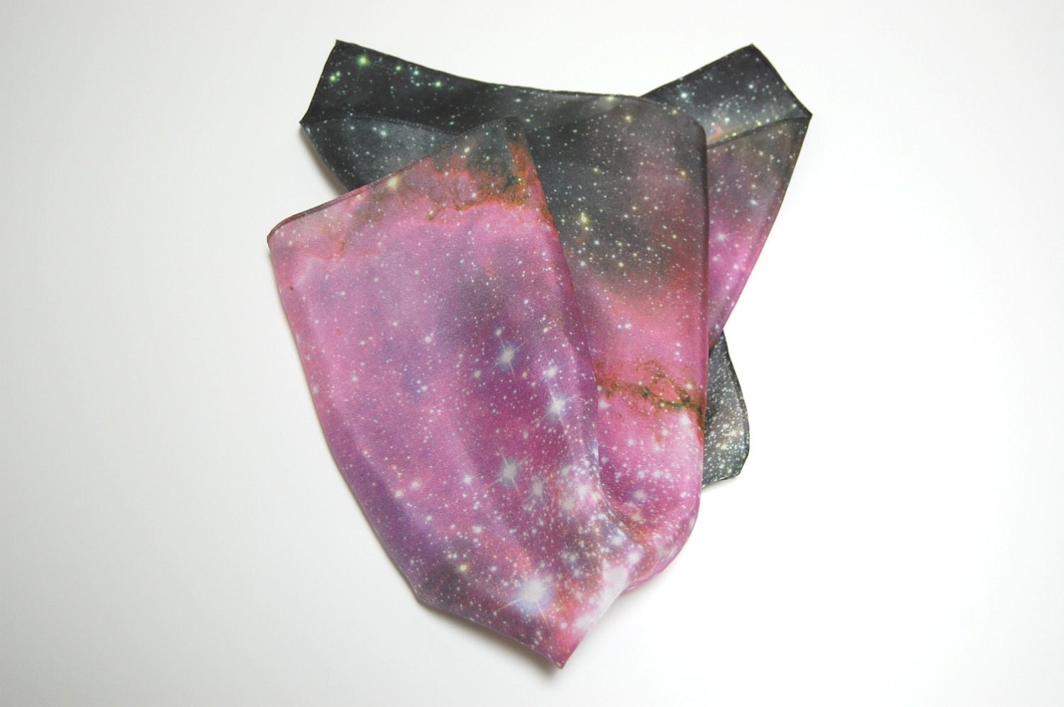 Nebula Galaxy Print Silk Scarf - Young Stars