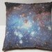 Galaxy Nebula Print Throw Pillow Cover "Blue Haze"