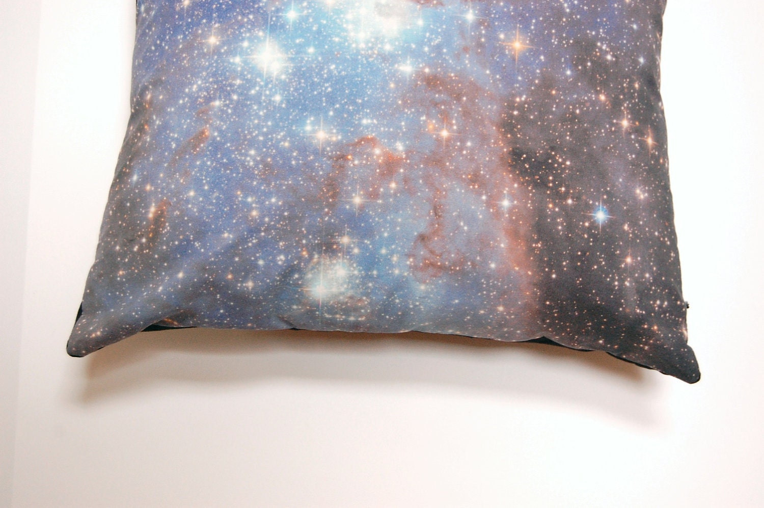Galaxy Nebula Print Throw Pillow Cover "Blue Haze"