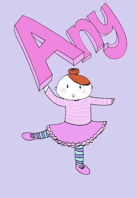 Children art print - Ballerina Nursery art Personalised Ballerina