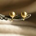 Tiny Brushed Gold Toned Ball Earrings - 1960's - Spring Back Clips