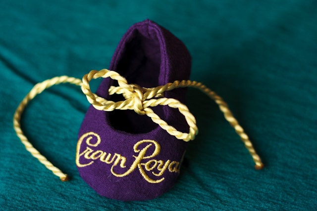 Crown Royal Baby Booties-Made to order out of actual Crown Royal bags- custom