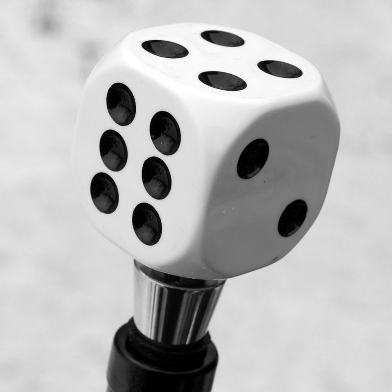 Throwback White Lucky Dice Gear Shifter Wine Liquor Bottle Stopper