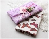 Flutter Rose Pink Magenta Butterfly Printed Cotton Fabric 1 yard