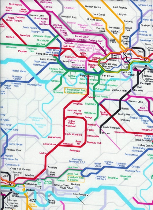 British Subway Map by Timeless Treasures, One Yard, 1 yard British Subway Map by Timeless Treasures, One Yard, 1 yard