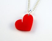 Tiny Red Acrylic Heart necklace
