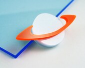Saturn brooch - hand made acrylic brooch