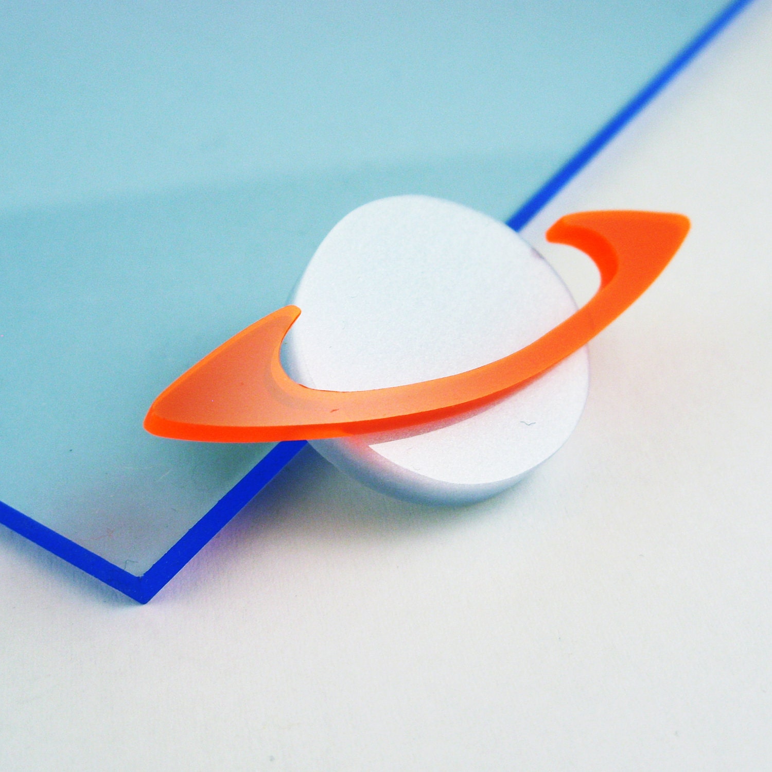 Saturn brooch - hand made acrylic brooch