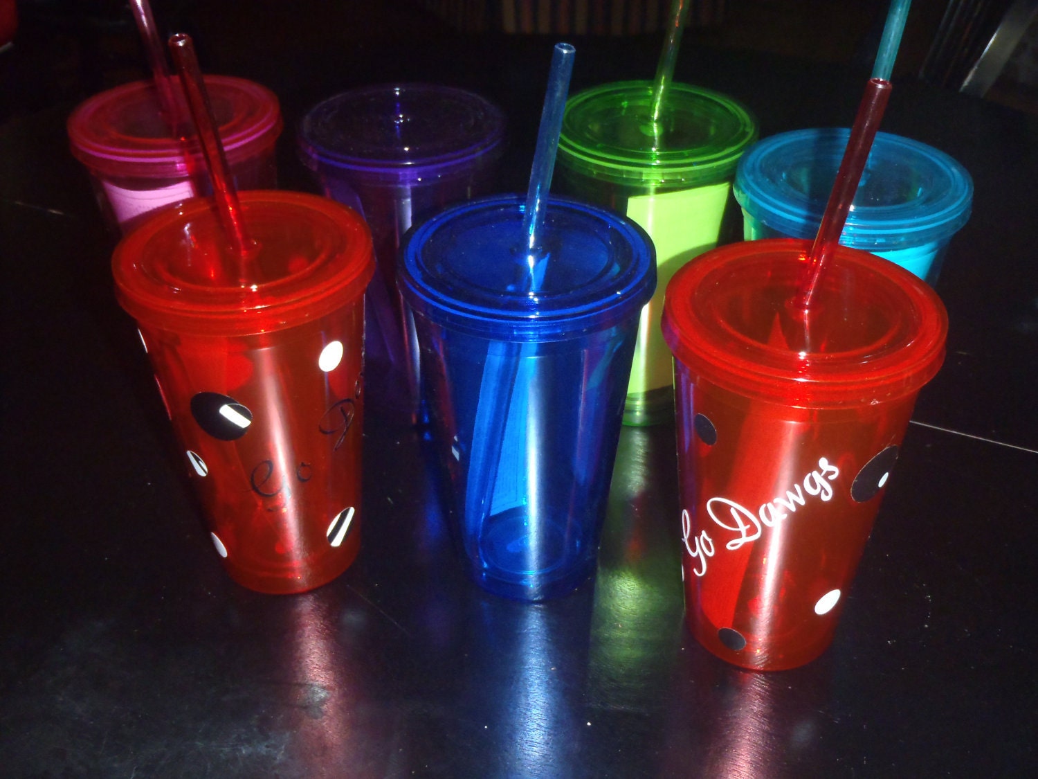 Acrylic Doublewall 16 oz Straw Tumbler with lid personalized just for you in multiple colors
