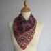 Silky Deep Pink Patterned Vintage Scarf