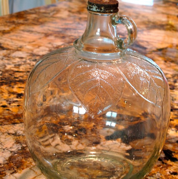 Vintage Glass Cider Jug Marked Martinelli & by VintageEstateLiving