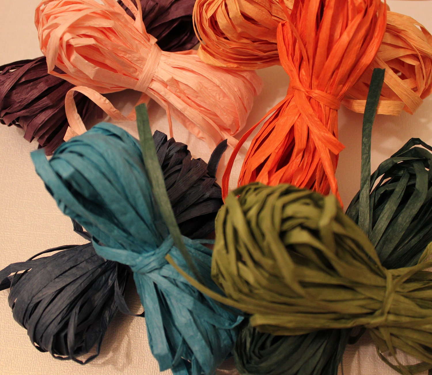 Raffia: Assorted Raffia, Paper Raffia, Raffia Ribbon, Ribbons, Multi-color Raffia