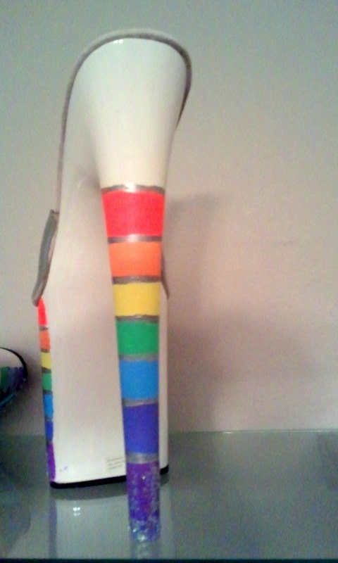 CANDY DANCER Rainbow Dash My Little Pony mlp UV responsive platform exotic dancer stripper burlesque heels 5 6 7 8 9 10 11