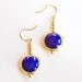 Royal Blue Earrings - Blue and Gold Drop Earrings - Spring Fashion Jewelry