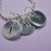 Three Custom Hand Stamped Personalized Initial Charms and Necklace