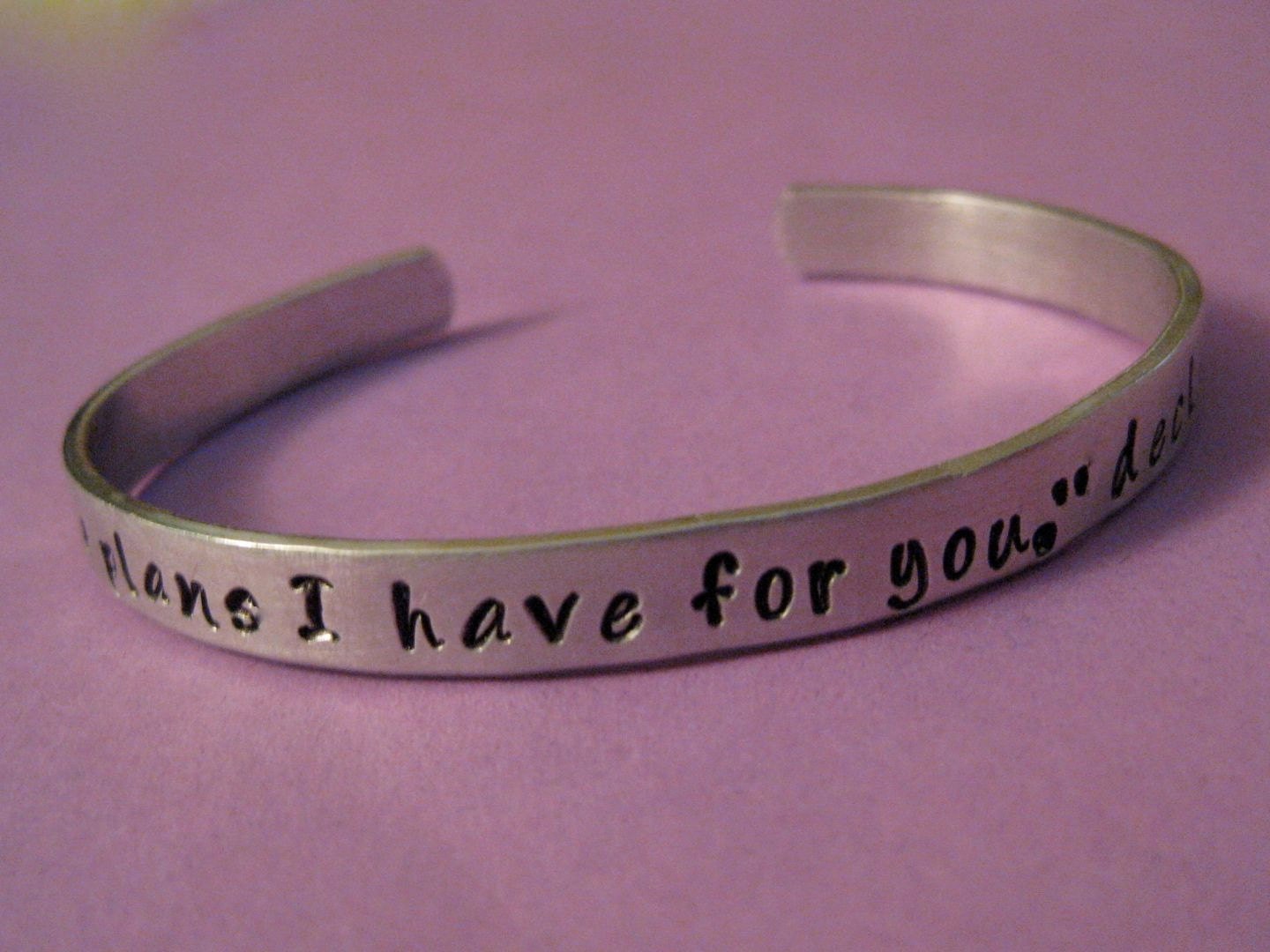 Custom hand-stamped cuff bracelet - 1/4 inch wide - Personalized just for you
