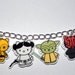 Hello Kitty Star Wars Bracelet Yoda, CP30 R2D2 Princes Leia Boba Fett, Storm Trooper Maul Jewlery