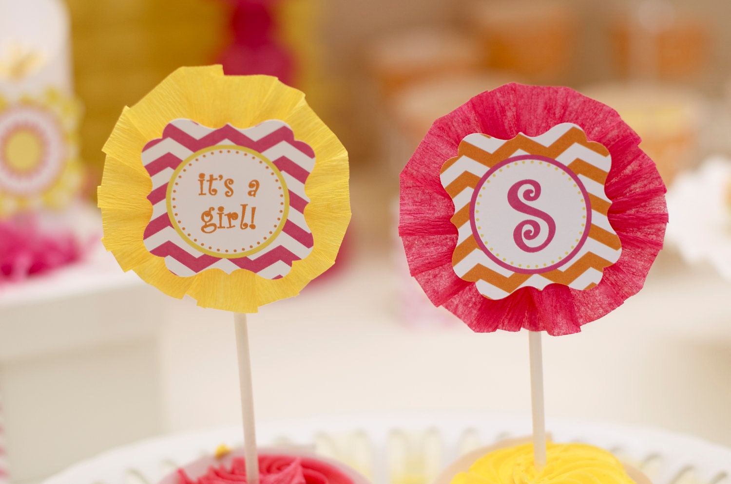You Are My Sunshine Baby Shower Cupcake Toppers - PRINTABLE Party Logos - Lillian Hope Designs Il_570xn
