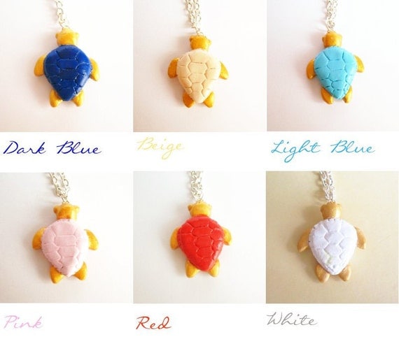 Turtle necklace, wish necklace, Good luck charm, Choose your good luck color