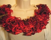 Red Hot Lacy Ruffled Scarf