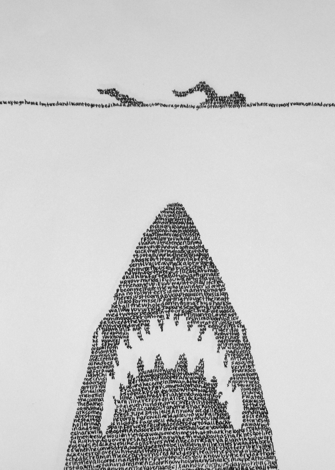 Jaws Poster Made from Movie Lines