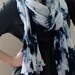 Tie Dye Scarf Hand Dyed Lightweight Cotton Gauze Wrap Black White Shibori